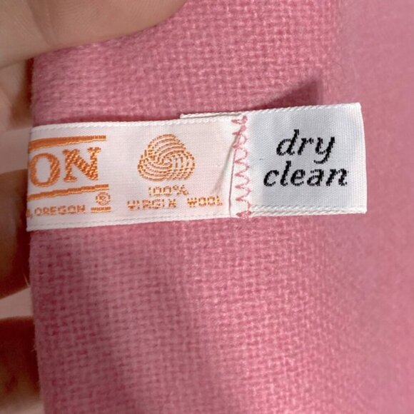 Vintage Pendleton Pink 100% Virgin Wool Long Scarf With Fringe - Picture 3 of 16